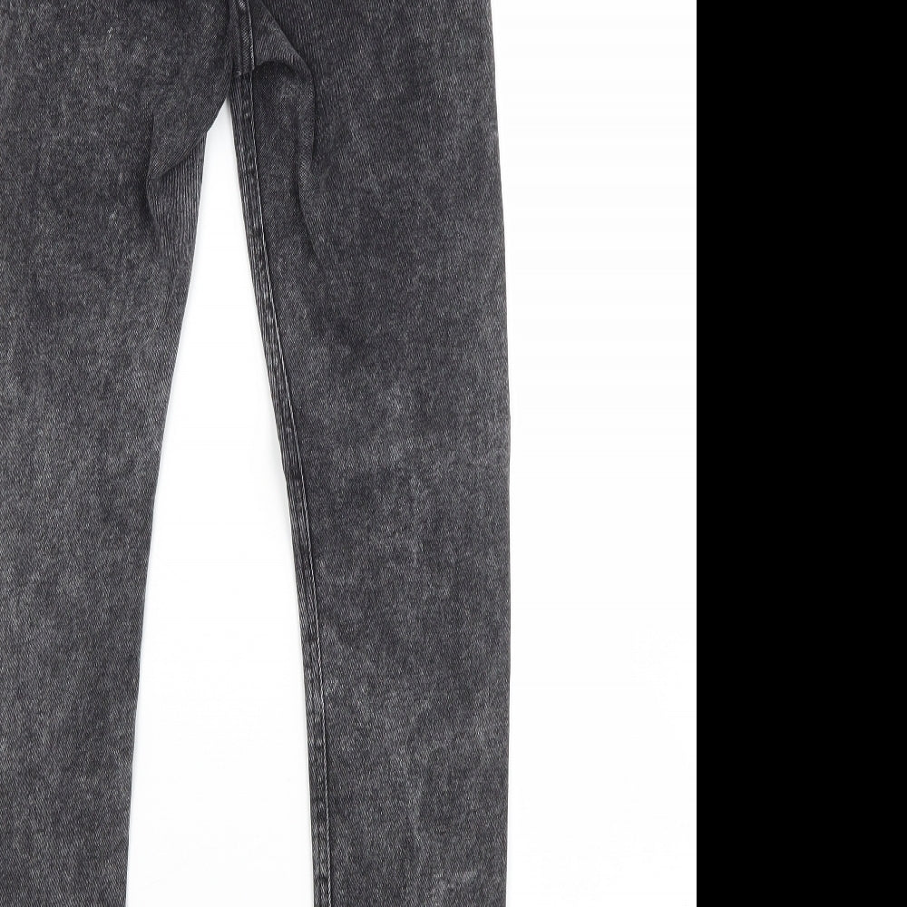 Brand and care label for Primark women’s grey cotton skinny jeans, size UK 10, 27-inch leg regular