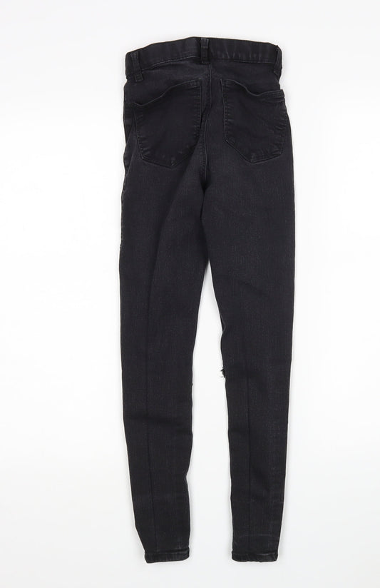Topshop Womens Black Cotton Skinny Jeans Size 25 in L28 in Regular