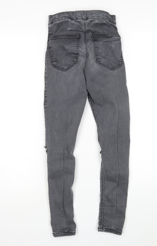 Topshop Womens Grey Cotton Skinny Jeans Size 24 in L28 in Regular