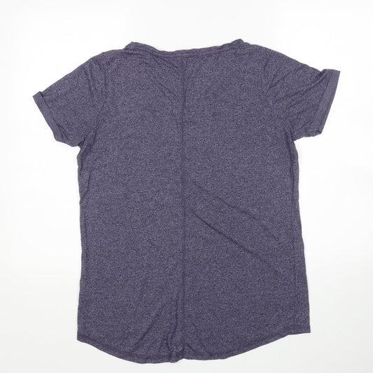 Papaya Womens Blue Viscose Basic T-Shirt Size M Round Neck