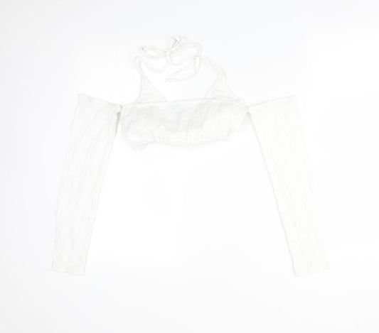 Womens UK Size 6 PRETTYLITTLETHING White Basic T-Shirt
