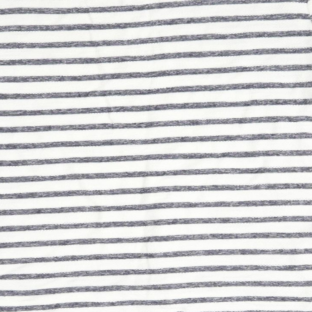 Matalan Womens Multicoloured Striped Cotton Basic T-Shirt Size 12 Boat Neck