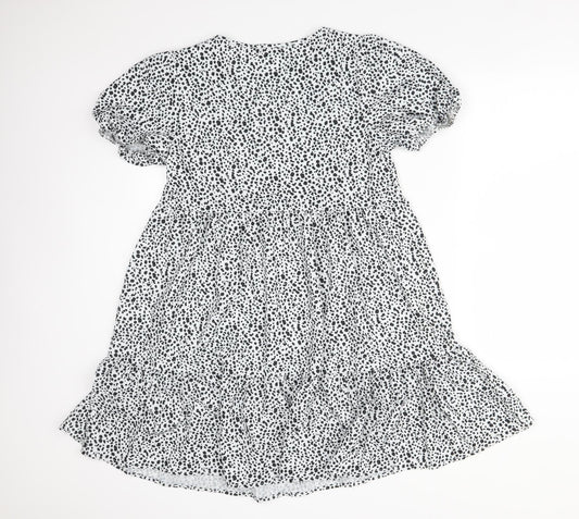 SheIn Womens Multicoloured Animal Print Polyester A-Line Size S V-Neck