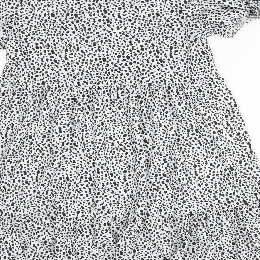 SheIn Womens Multicoloured Animal Print Polyester A-Line Size S V-Neck