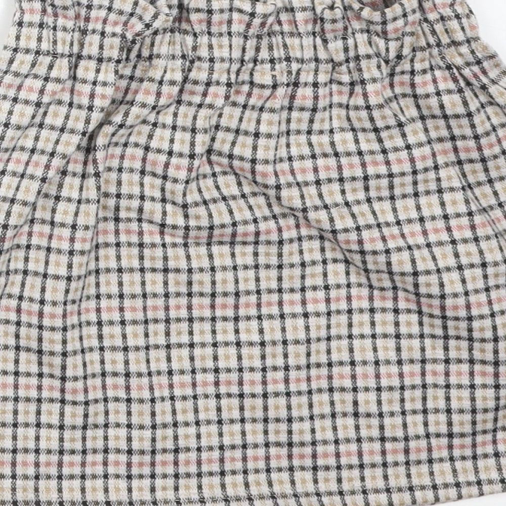 Primark Girls Multicoloured Check Polyester Straight & Pencil Skirt Size 3-4 Years Regular