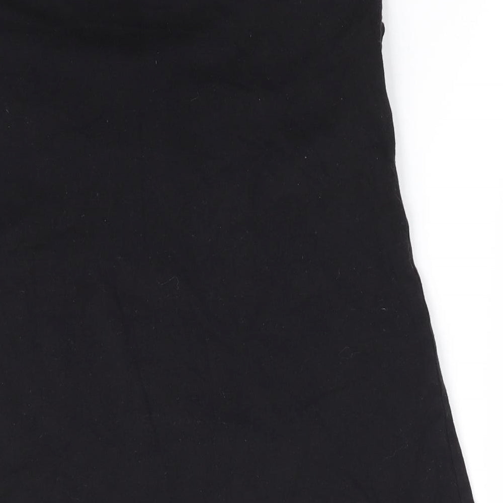 Brand and care label for Matalan women’s black cotton basic t-shirt, size UK 12, off the shoulder