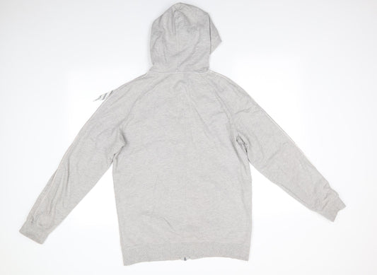 Avenue Mens Grey Cotton Full Zip Hoodie Size S