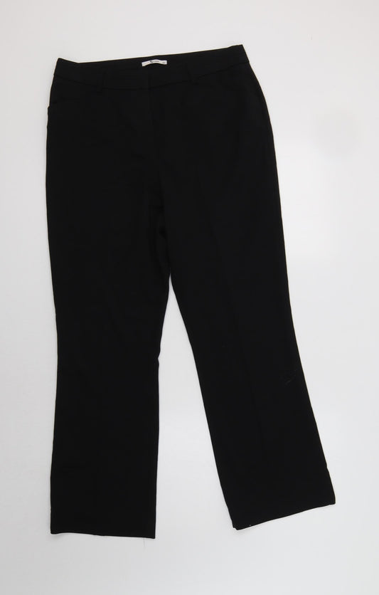 Womens UK Size 12 TU Regular Fit Dress Pants Black Trousers