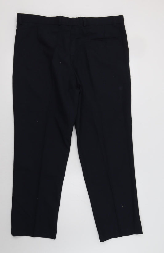 Preworn Mens Blue Polyester Dress Pants Trousers Size 40 L29 in Regular