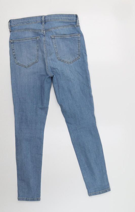 Topshop Womens Blue Cotton Skinny Jeans Size 30 L30 in Regular