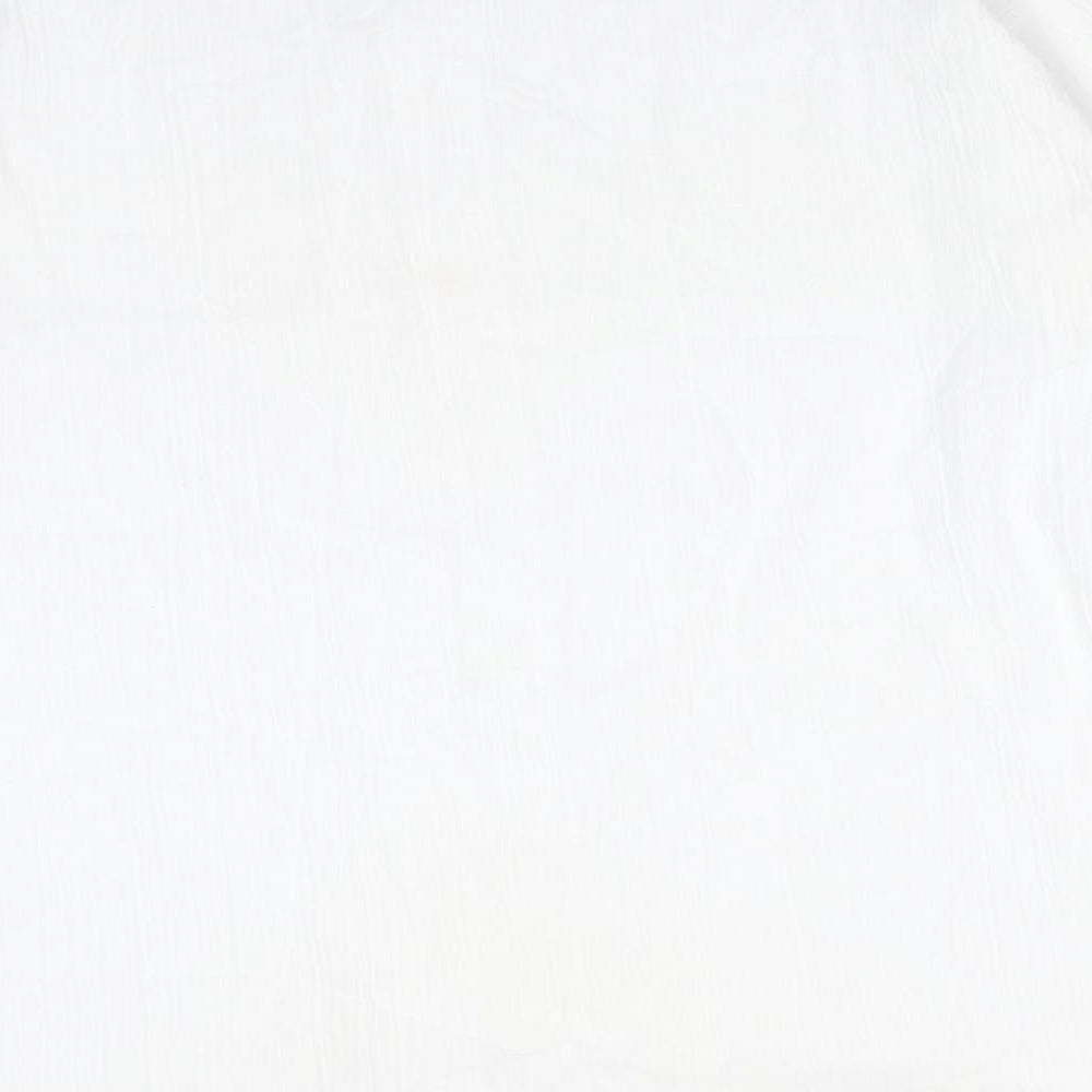 Mens UK Size L Preworn White Button-Up Long Sleeve Casual Shirt