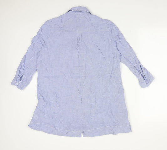 TU Womens Multicoloured Striped Cotton Basic Button-Up Size 12 Collared