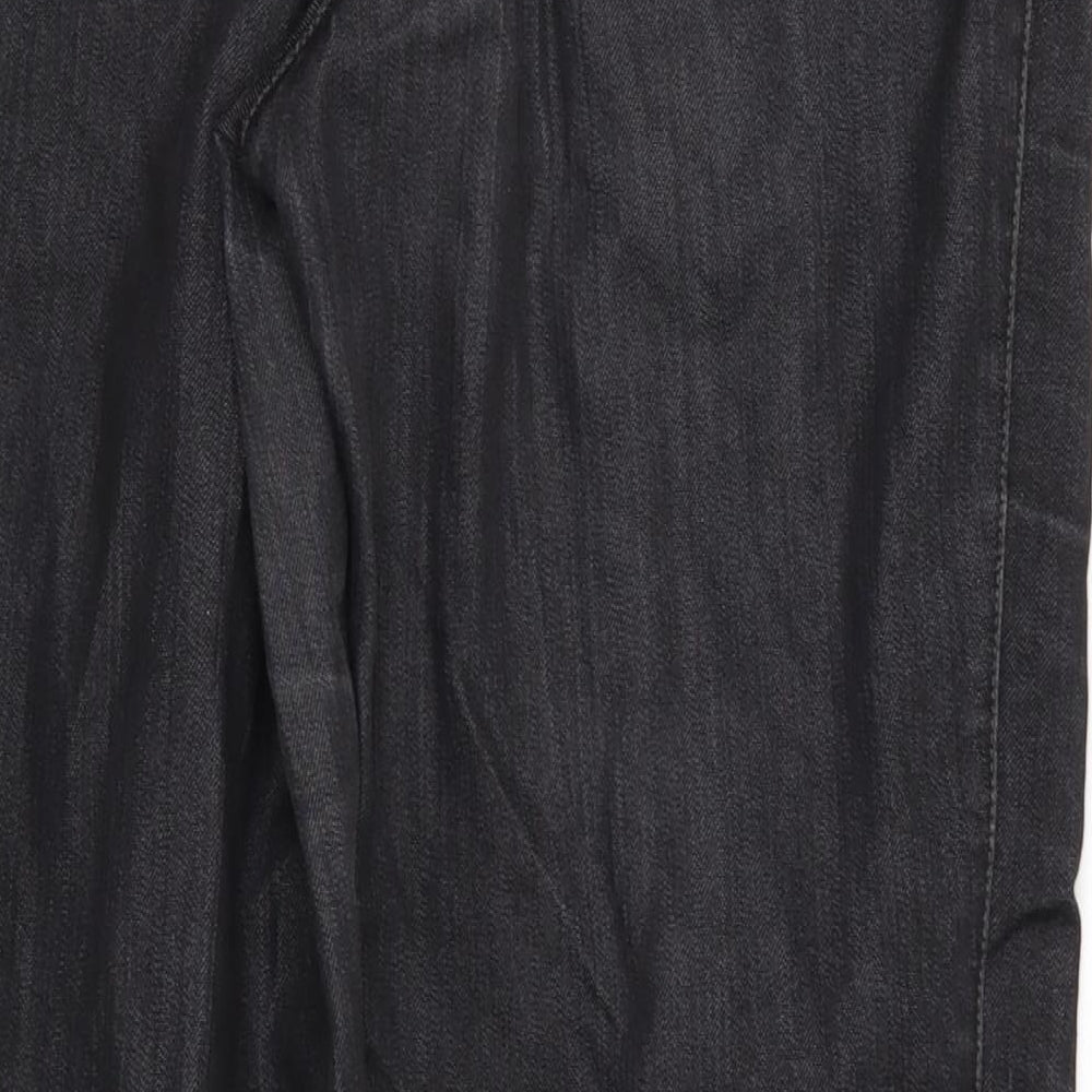 Brand and care label for Gerry Weber women’s black cotton straight jeans, size UK 16, 27-inch leg regular