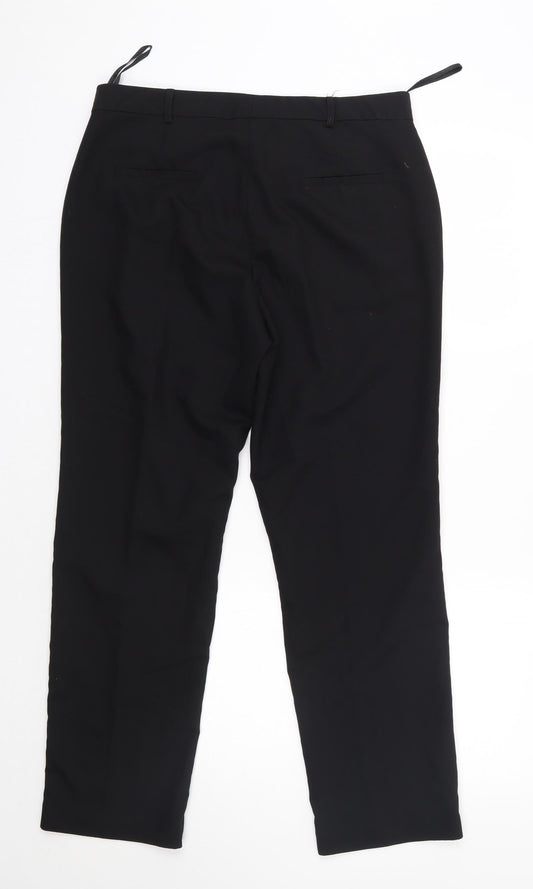 Nutmeg Womens Black  Polyester Dress Pants Trousers Size 14 L28 in Regular