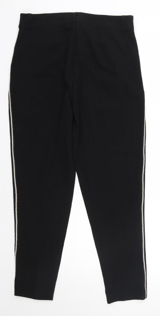 Womens UK Size 14 Studio Regular Fit Dress Pants Black Trousers