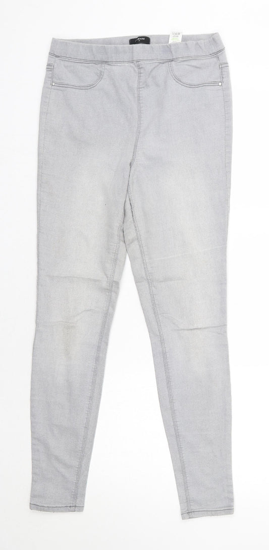 Additional front view of Matalan women’s grey cotton skinny jeans, size UK 10, 28-inch leg regular
