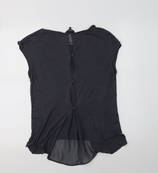 Womens UK Size 10 Warehouse Grey Basic Blouse