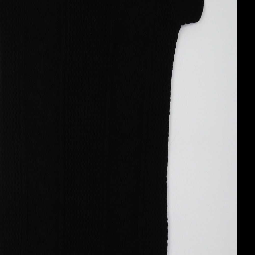 PRODIGY Womens Black Boat Neck Acrylic Tunic Jumper Size M