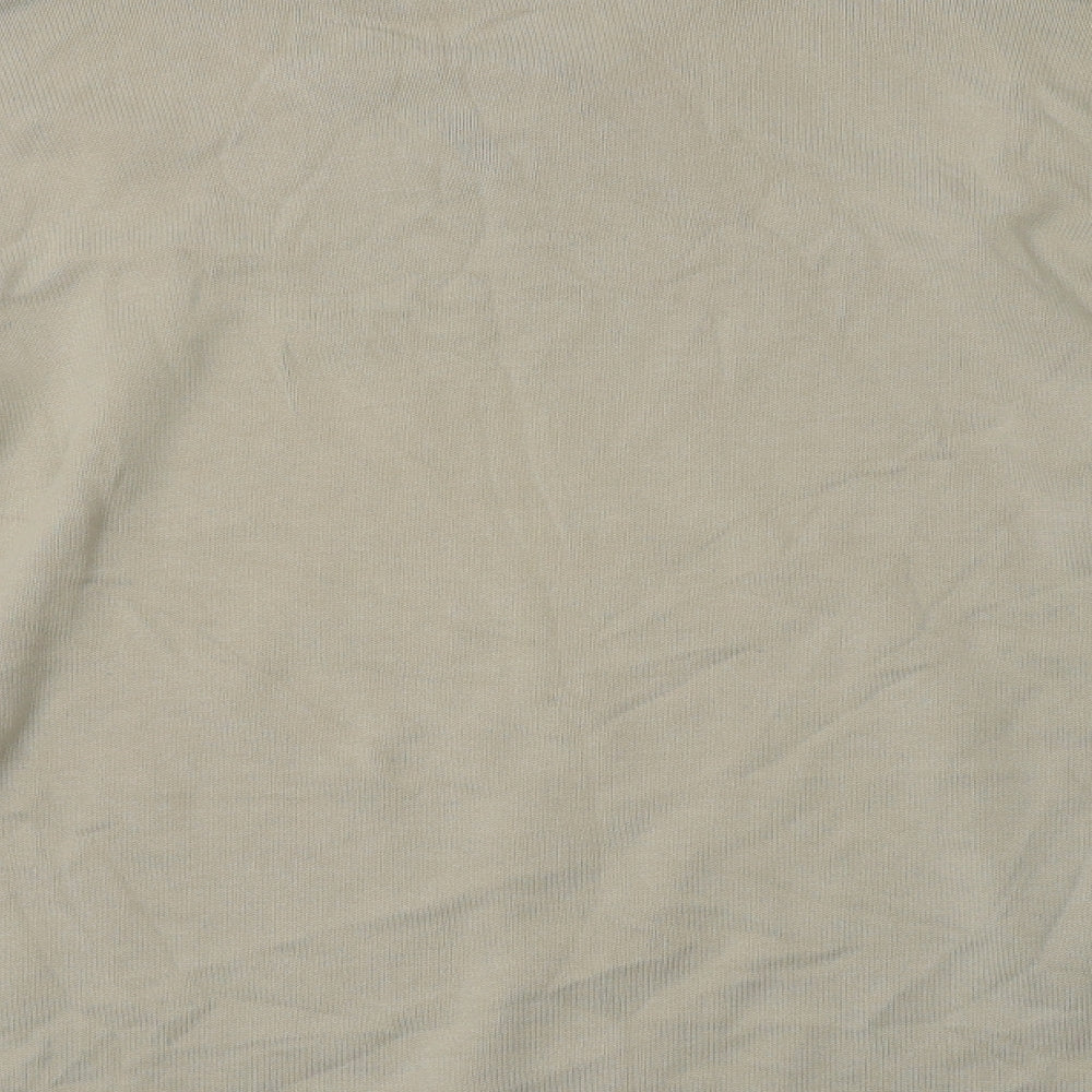 M&S Mens Beige V-Neck Cotton Pullover Jumper Size M