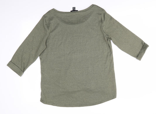 Womens UK Size 14 New Look Green Pullover Jumper