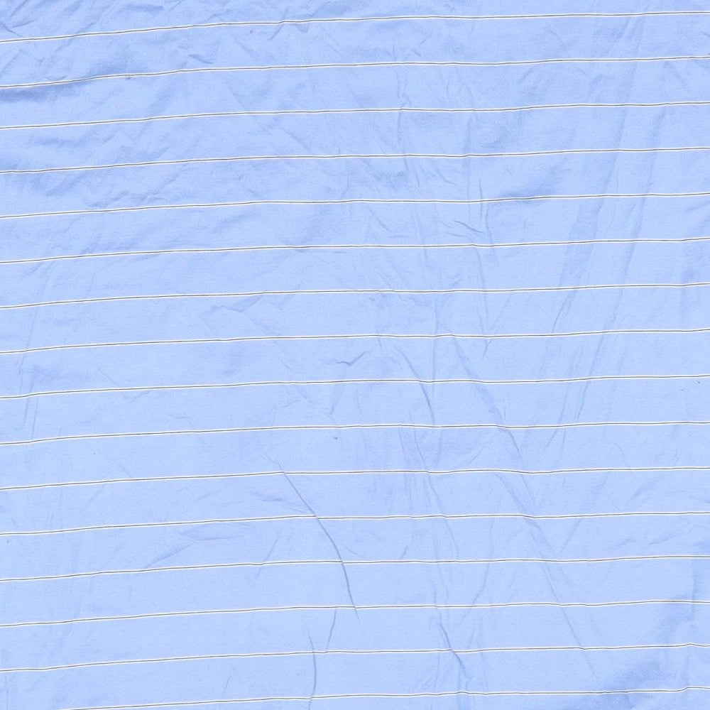 Brand and care label for Wolsey men’s blue 100% cotton polo, size L, collared