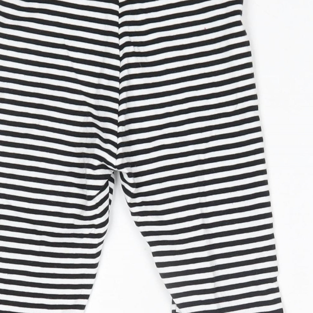 George Girls Black Striped Cotton Jogger Trousers Size 2-3 Years Regular