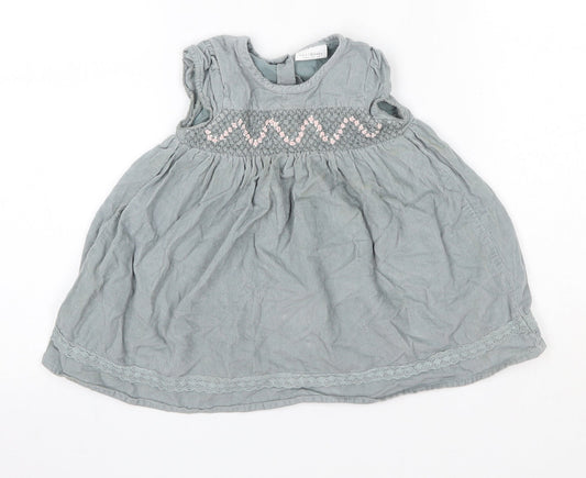 NEXT Baby Grey 100% Cotton A-Line Size 6-9 Months Round Neck