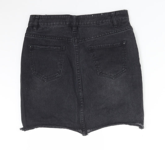 New Look Womens Black Cotton Straight & Pencil Skirt Size 8