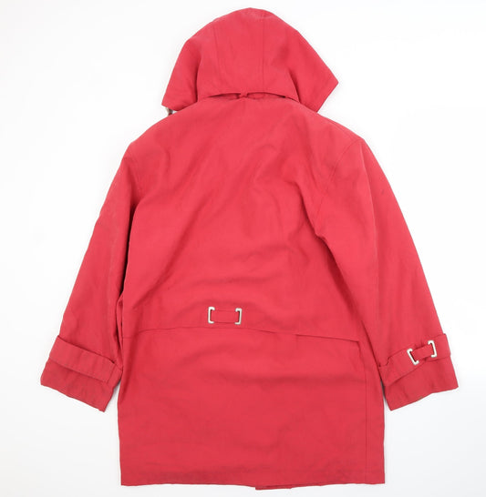 Womens UK Size S Preworn Red Rain Coat