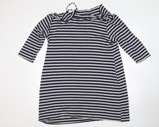 Roman Womens Multicoloured Striped Viscose T-Shirt Dress Size L Boat Neck
