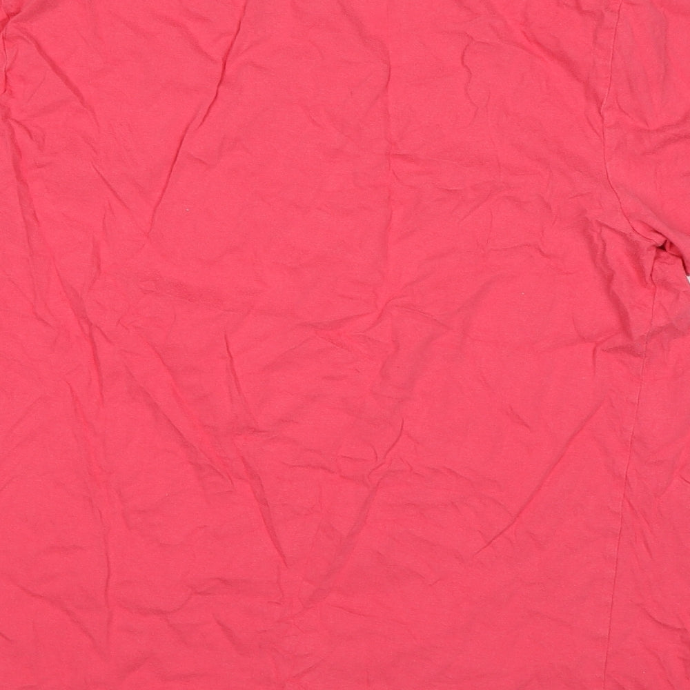 F&F Womens Pink Cotton Basic T-Shirt Size L Round Neck