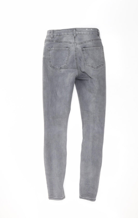 New Look Womens Grey Cotton Skinny Jeans Size 8 L29 in Regular
