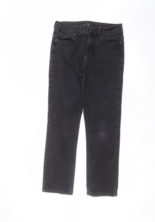 Additional front view of F&F women’s black cotton skinny jeans, size UK 10, 27-inch leg regular