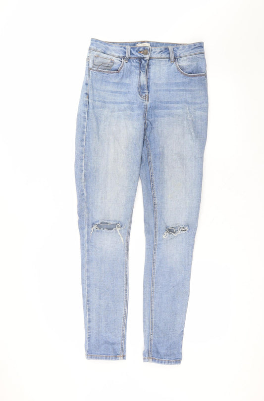 Additional front view of Matalan women’s blue cotton skinny jeans, size UK 10, 29-inch leg regular