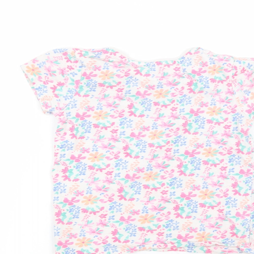 Primark Girls White Cotton Basic T-Shirt Size 4-5 Years Round Neck