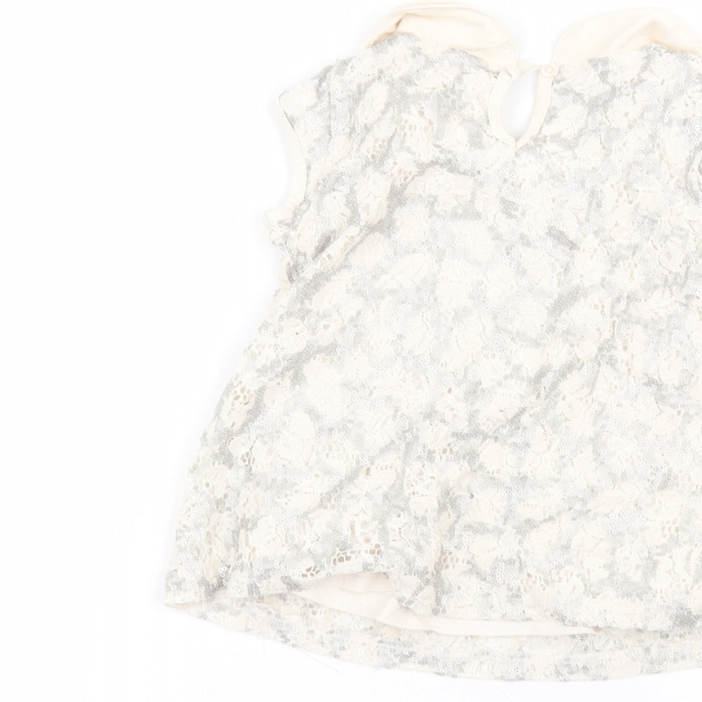 NEXT Girls White Cotton A-Line Size 5 Years Collared