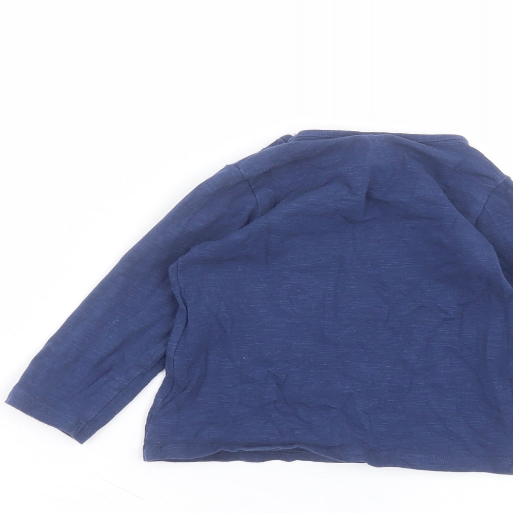 NEXT Blue Cotton Basic T-Shirt Size 12-18 Months Round Neck