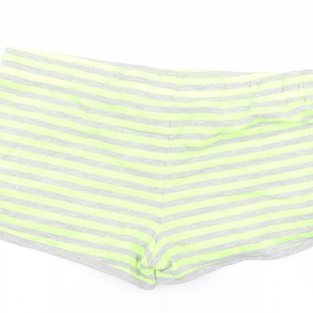 Atmosphere Womens Yellow Striped Cotton Hot Pants Shorts Size 12 Regular
