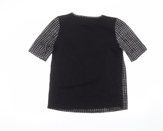 Matalan Womens Black Polyester Basic T-Shirt Size 10 Round Neck