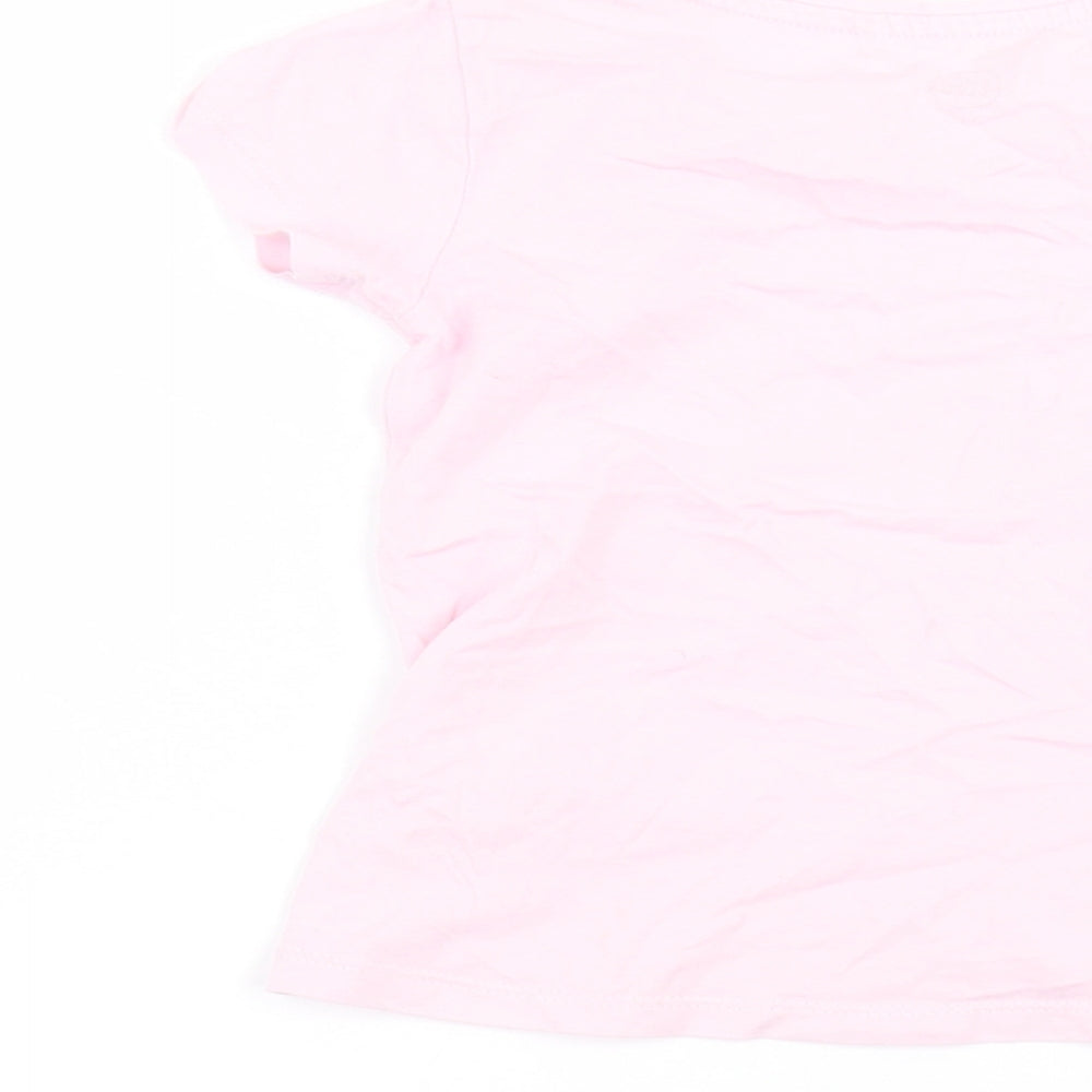 cool club Girls Pink Cotton Basic T-Shirt Size 5 Years Round Neck
