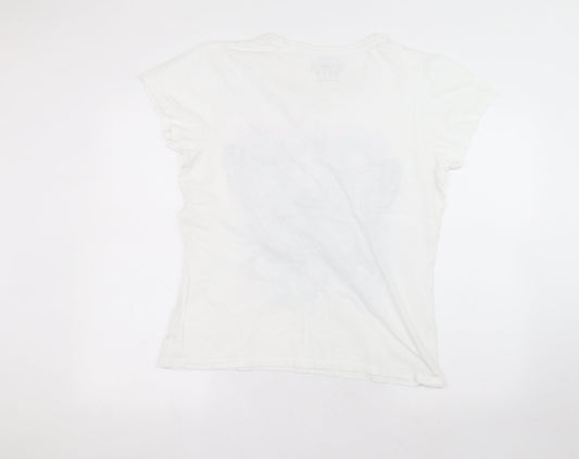 Atmosphere Womens White Cotton Basic T-Shirt Size 16 Round Neck