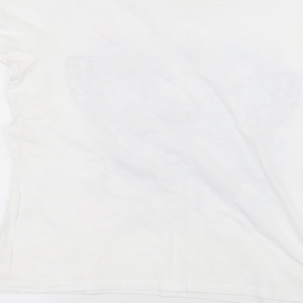 Atmosphere Womens White Cotton Basic T-Shirt Size 16 Round Neck