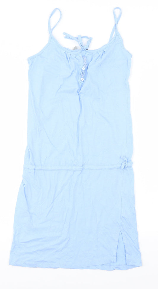 South Womens Blue Cotton Pencil Dress Size 10 Halter