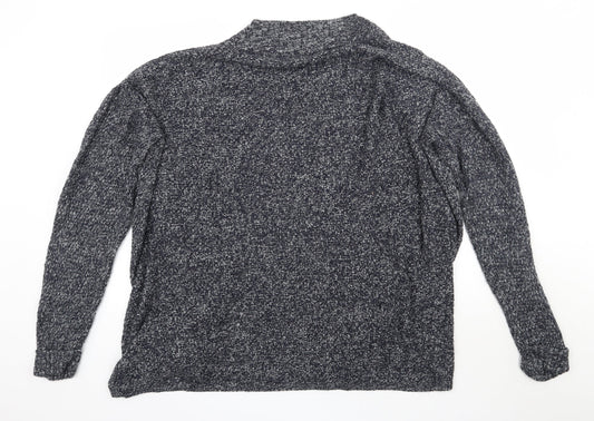 F&F Womens Blue Acrylic Cardigan Jumper Size 20 - Navy