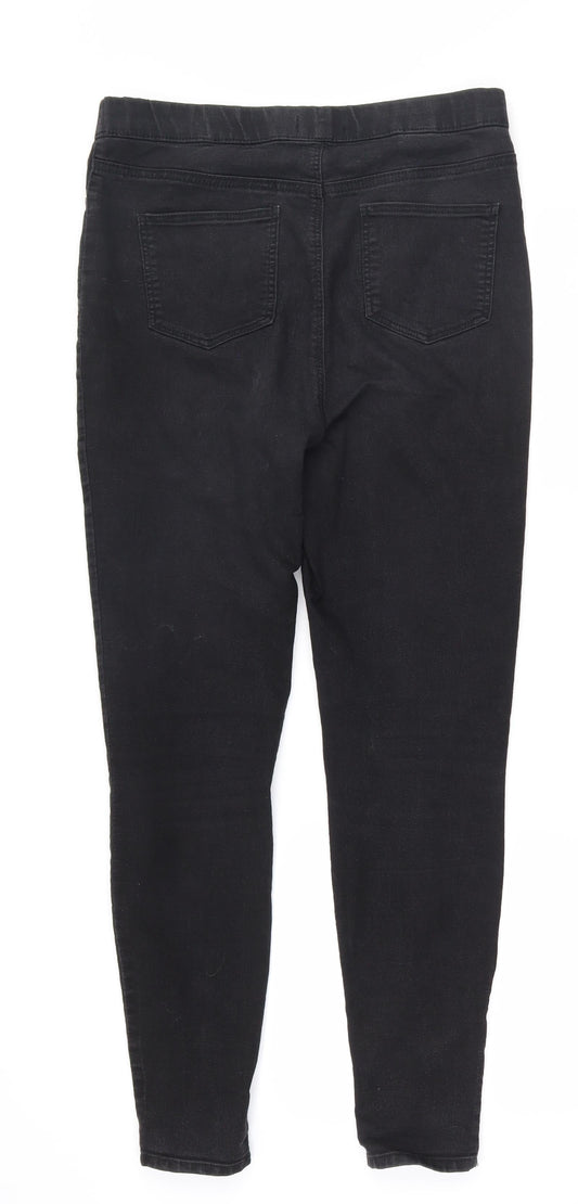 Womens UK Size 10 Papaya Regular Fit Jegging Black Trousers