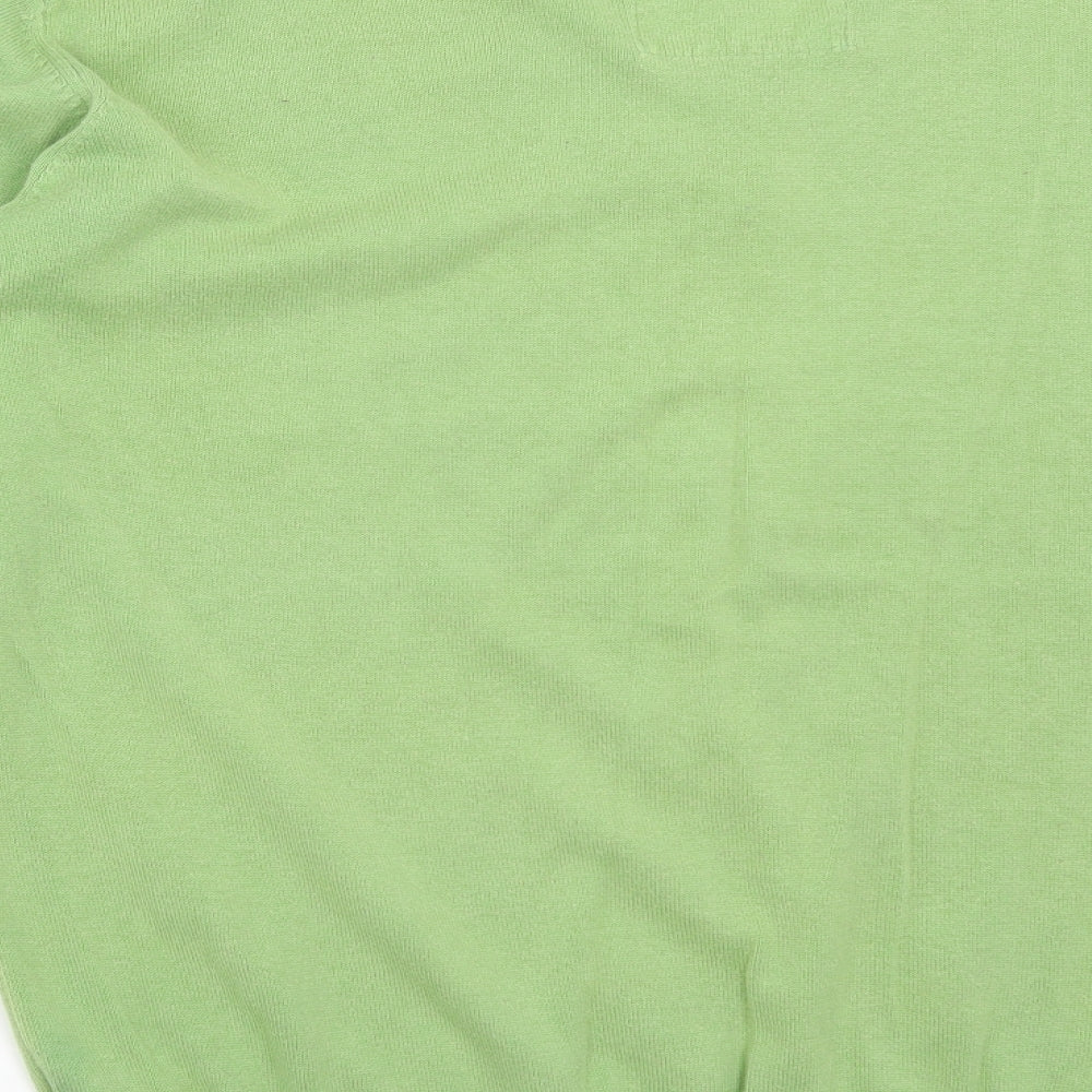 Denim Seventy Three Mens Green V-Neck Cotton Pullover Jumper Size L