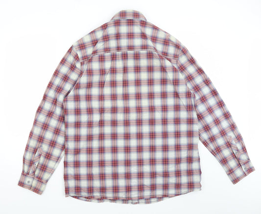 Red Herring Mens Red Plaid Cotton Button-Up Size XL Collared