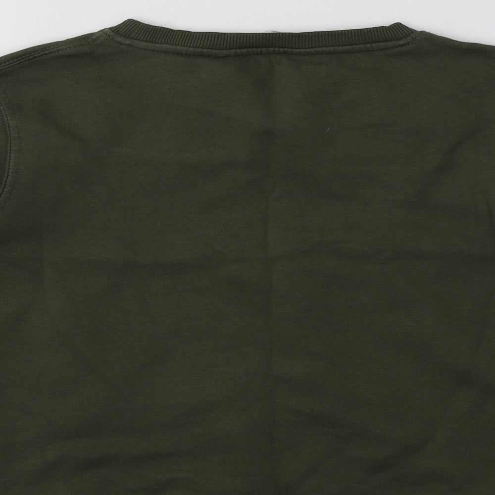 Very Boys Green Striped Cotton Pullover Sweatshirt Size 8 Years