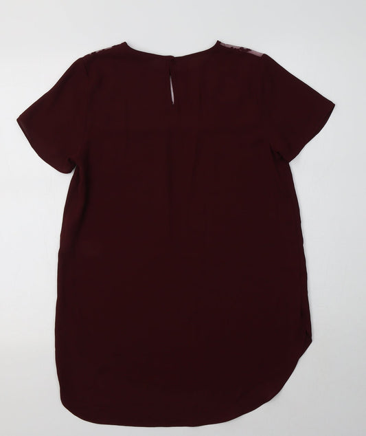 Womens UK Size 10 New Look Purple Basic Blouse