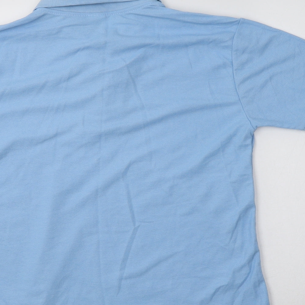 Fruit of the Loom Mens Blue Polyester Polo Size S Collared